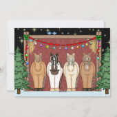 かわいい馬の群れハッピーホリデーズホースクリスマス シーズンカード (裏面)