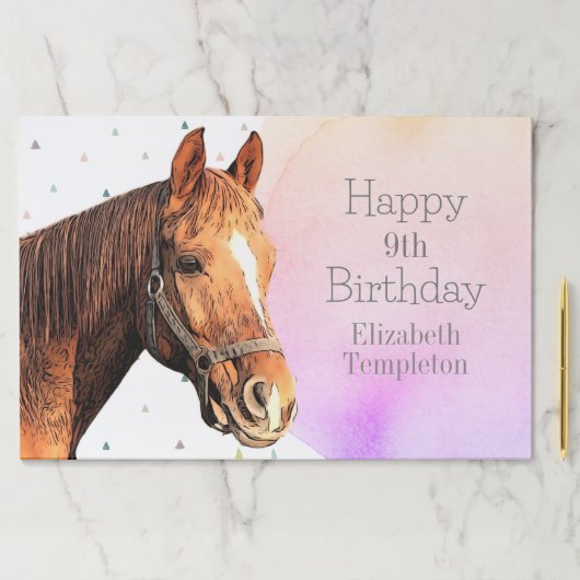 かわいい馬の誕生日パーティー動物の馬乗りキッズ ペーパーパッド (インサイチュ)