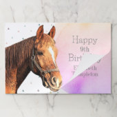 かわいい馬の誕生日パーティー動物の馬乗りキッズ ペーパーパッド (折り畳み)