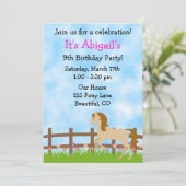 かわいい馬の誕生日招待状for Girls 招待状 (スタンド正面)