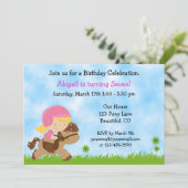 かわいい馬の誕生日招待状for Girls 招待状 (スタンド正面)