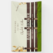 かわいい馬の赤ちゃんシャワーへようこそ 横断幕 (縦)