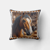 かわいい馬の農場動物アート クッション (裏面)