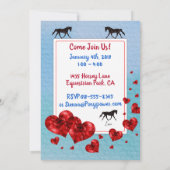 かわいい馬の飛躍招待状 招待状 (裏面)