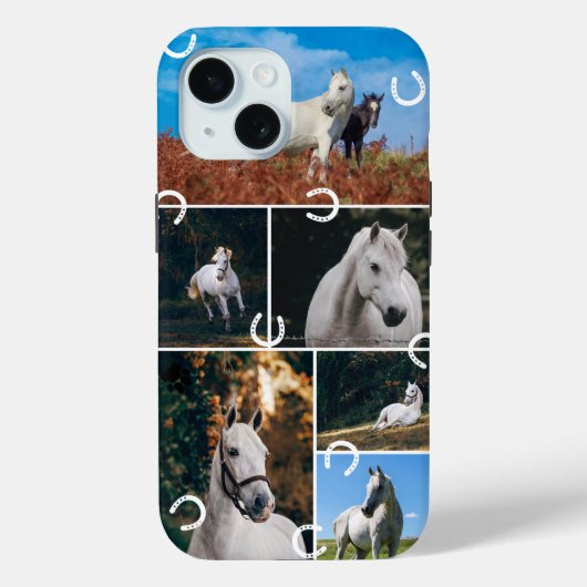かわいい馬の馬の写真コラージュ Case-Mate iPhoneケース (裏面)