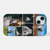 かわいい馬の馬の写真コラージュ iPhone 15ケース (裏面横)