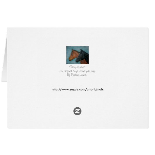 かわいい馬の黒いニワトリの馬 (裏面横)