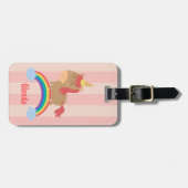 かわいい馬はユニコーンの荷物のラベルであることをふりをします ラゲッジタグ (正面横)