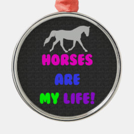 かわいい馬は私の生命オーナメントです メタルオーナメント