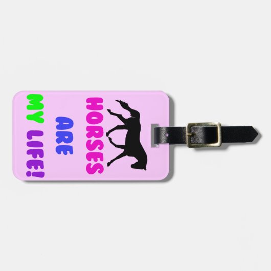 かわいい馬は私の生命荷物のラベルです ラゲッジタグ (正面横)