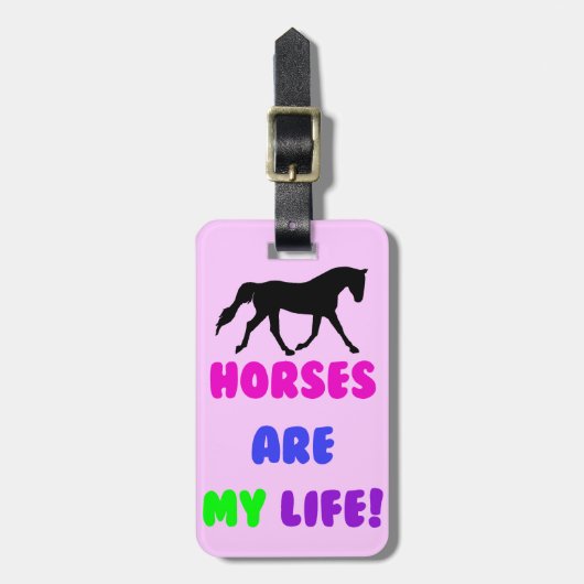 かわいい馬は私の生命荷物のラベルです ラゲッジタグ (正面縦)