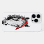 かわいい馬は西レッドバンダナを着る iPhoneケース (裏面横)