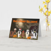 かわいい馬インコスチュームホリデーホースハロウィーン カード (黄色い花)