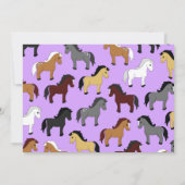 かわいい馬キッズ1st誕生日パーティーパープルブラック 招待状 (裏面)