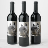 かわいい馬クローズアップ ワインラベル (ボトル)