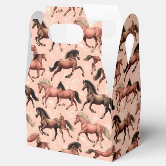 かわいい馬ピンクシームレス フェイバーボックス (オープン)