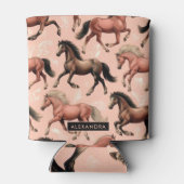 かわいい馬ピンクシームレス 缶クーラー (裏面)