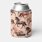 かわいい馬ピンクシームレス 缶クーラー (缶裏面)