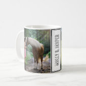 かわいい馬フォトコラージュと名前 コーヒーマグカップ (正面左)