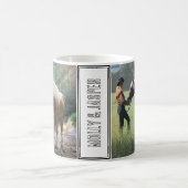 かわいい馬フォトコラージュと名前 コーヒーマグカップ (中央)