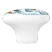 かわいい馬仙寺の冬の水彩画 セラミックノブ (側面)