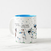 かわいい馬及びヒツジの漫画 ツートーンマグカップ (正面左)