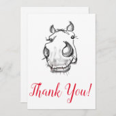 かわいい馬好きのサンキューカード サンキューカード (正面/裏面)