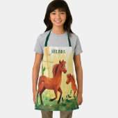かわいい馬好きの名前の子を追加 エプロン (インサイチュ)