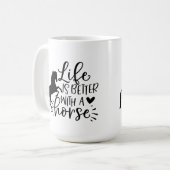 かわいい馬好きワードアートコーヒーマグ コーヒーマグカップ (正面左)