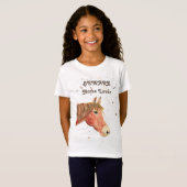 かわいい馬好き水彩動物の馬術 Tシャツ (正面フル)
