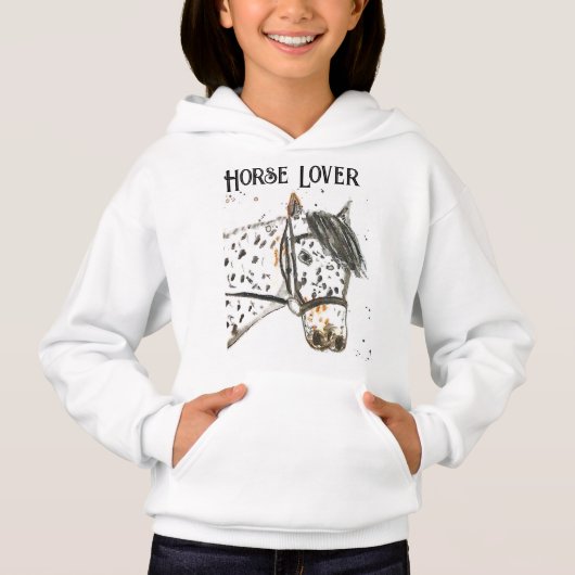 かわいい馬好き馬術女性のカーボーイ水彩色 (正面)