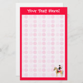 かわいい馬術女の子。 便箋 (正面/裏面)