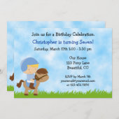 かわいい馬誕生日招待状forボーイズ 招待状 (正面/裏面)