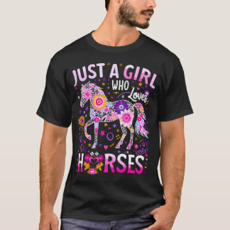 かわいい馬 カラフル 馬好き女子 Tシャツ