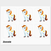 かわいい馬 スクエアシール (シート)