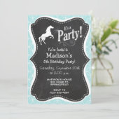 かわいい馬;ベビーブルーの円 招待状 (スタンド正面)