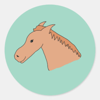 かわいい馬 ラウンドシール