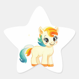 かわいい馬 星シール