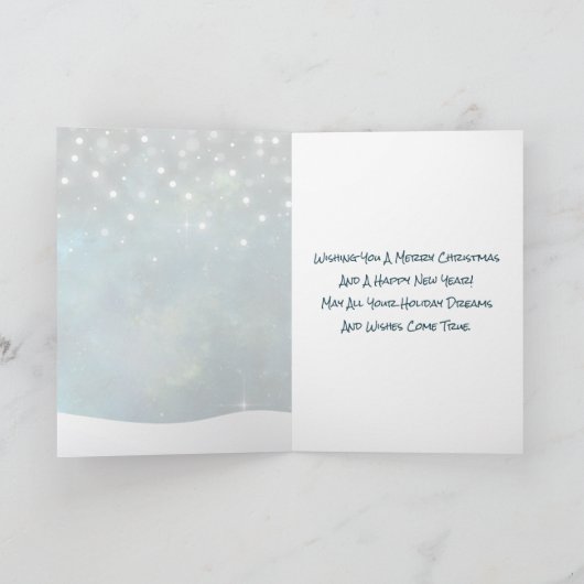 かわいい馬、雪だるま、サンタとトナカイのクリスマス シーズンカード (内部)