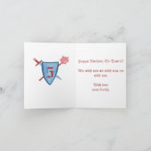 かわいい騎士の誕生日を仮設の挨拶状 シーズンカード (内部)