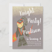 かわいい騎士パーティーの落書き招待状 招待状 (正面)