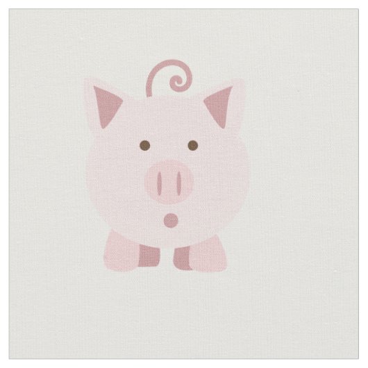 かわいい驚いた豚 ファブリック (クローズアップ)