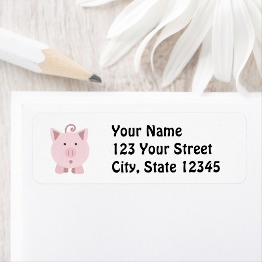 かわいい驚いた豚 ラベル (インサイチュ)