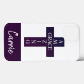 かわいい驚くべきグレースタイポグラフィとクロス | Case-Mate iPhoneケース (裏面 (横))