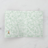 かわいい骸骨の清掃員女性 モップとバケツ カード (内部)