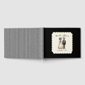 かわいい骸骨の花嫁と花婿のユーモラスなウェディング ゲストブック (全面)