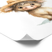 かわいい高地の牛の好意サイン赤ちゃんシャワー ポスター (角)