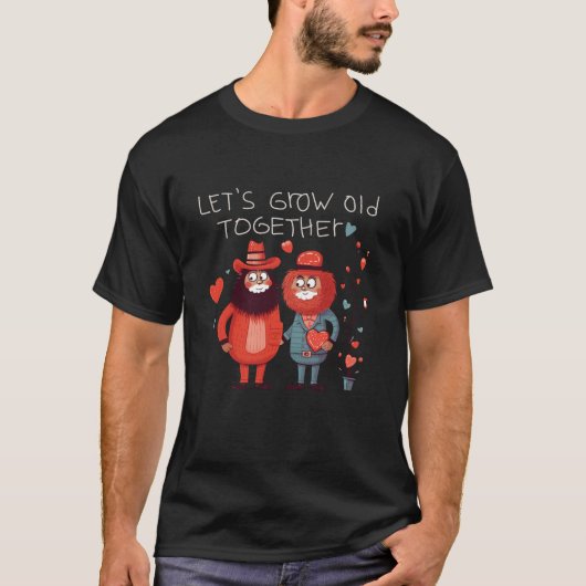 かわいい髭のカップルTシャツ Tシャツ (正面)