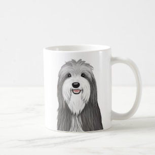かわいい髭のコリー漫画の犬 コーヒーマグカップ
