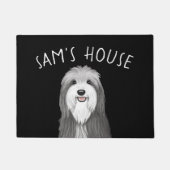 かわいい髭のコリー漫画パーソナライズされた犬 ドアマット (正面)